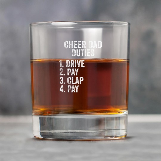 Fathers Day Funny Cheer Dad Duties Drive Pay Clap Rock Glasses
