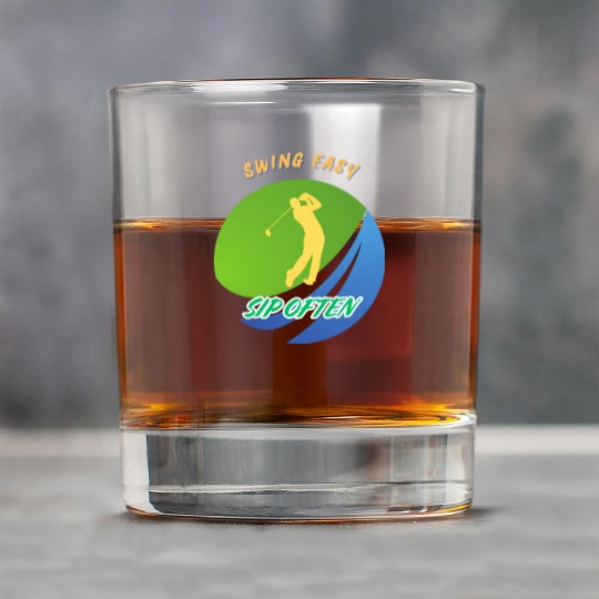 Swing Easy, Sip Often. Funny golf beer Rock Glasses