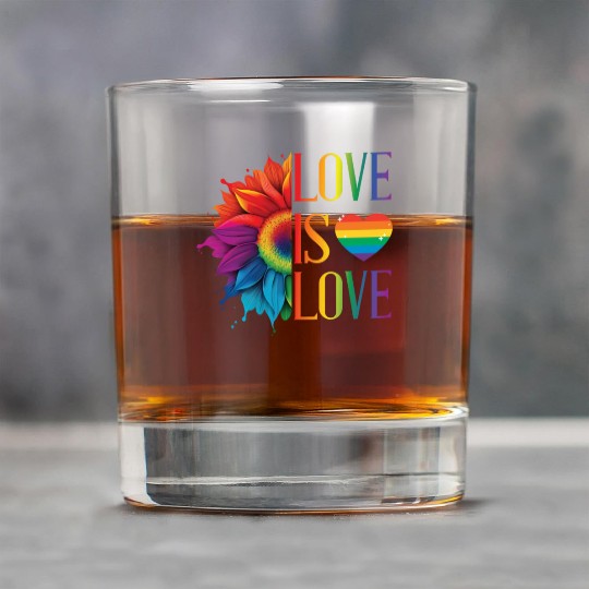 Rainbow Sunflower Love Is Love LGBT Gay Pride Rock Glasses