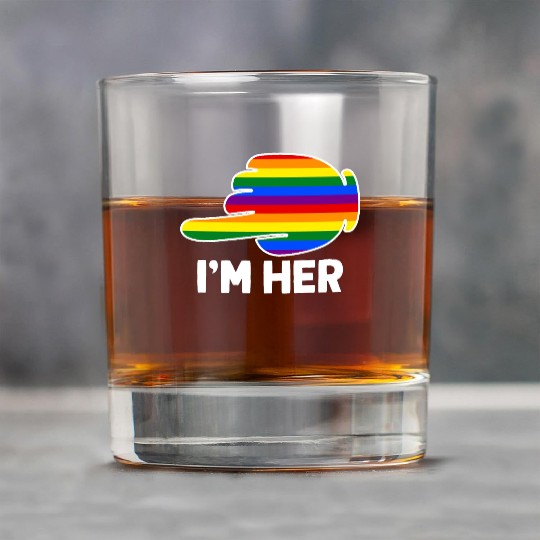 I'm Hers Rainbow Lesbian Couple Funny LGBT Pride Rock Glasses