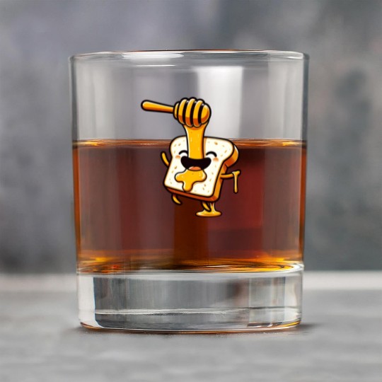 Toast with Honey Beekeeper Bee Honey Rock Glasses