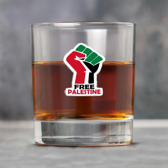 Bold Pro-Palestine Fist Design free Palestine free Rock Glasses