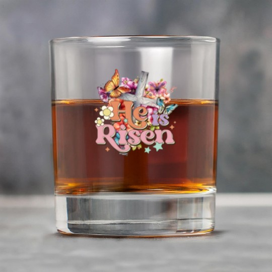 He Is Risen Christian Easter Jesus Resurrection Rock Glasses