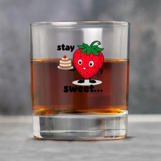 strawberry smile remains sweet Rock Glasses