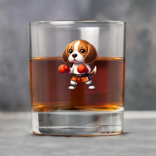 Muay Thai Beagle Rock Glasses