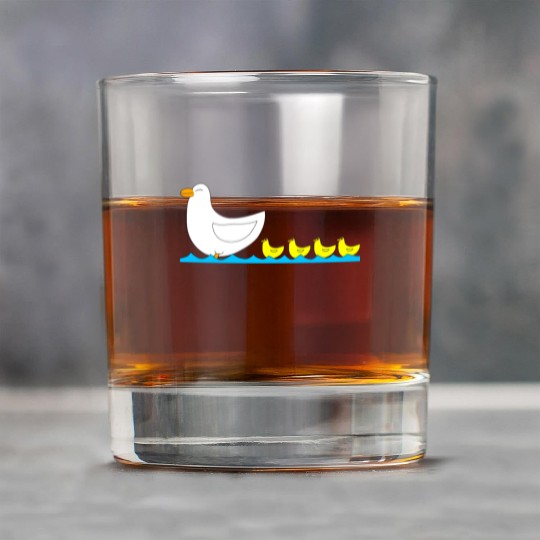Duck with ducklings Rock Glasses