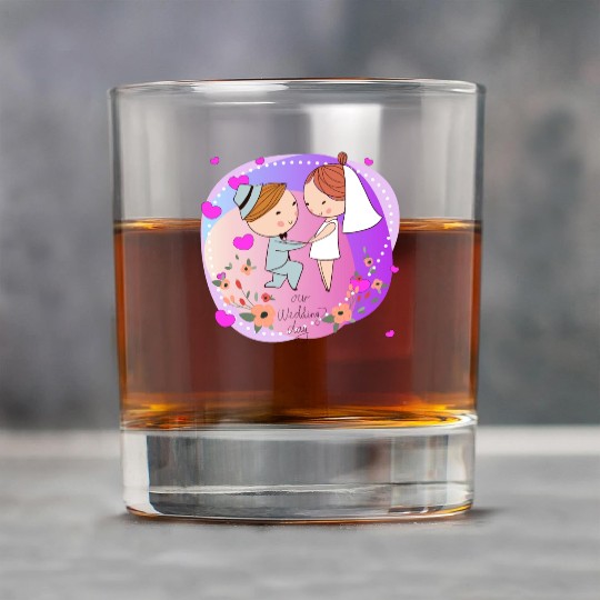 Funny Cute Bride Happy Kawaii In Wedding Day Love Rock Glasses