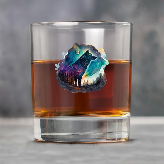 Wolf Print, Cosmic Wolves, Animal Print, Cosmos Rock Glasses