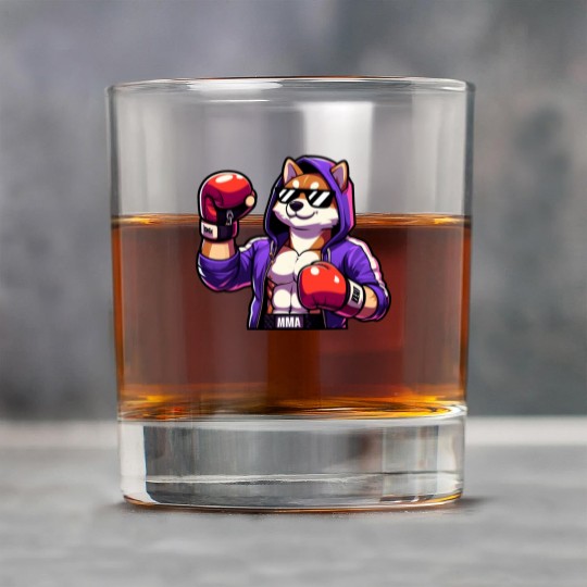 MMA Fighter Fox with Purple Jacket Rock Glasses