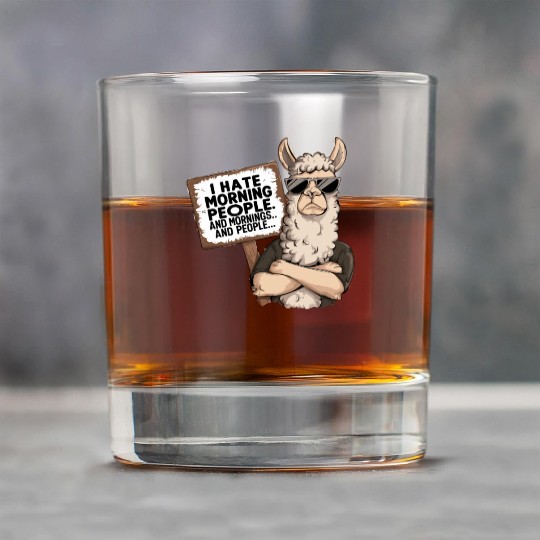 I Hate Morning People for a Morning grumpy Llama Rock Glasses