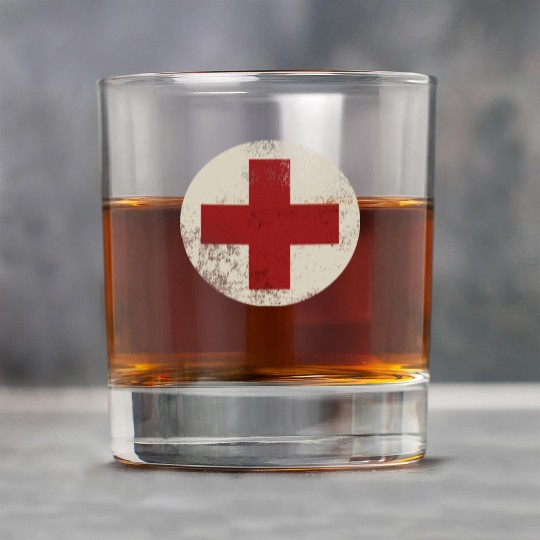 WW2 Combat Medic Symbol Rock Glasses