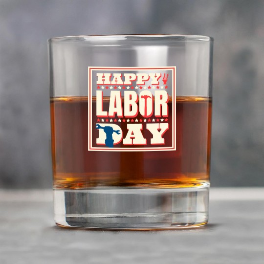 Happy Labor Day Holiday Greetings Rock Glasses
