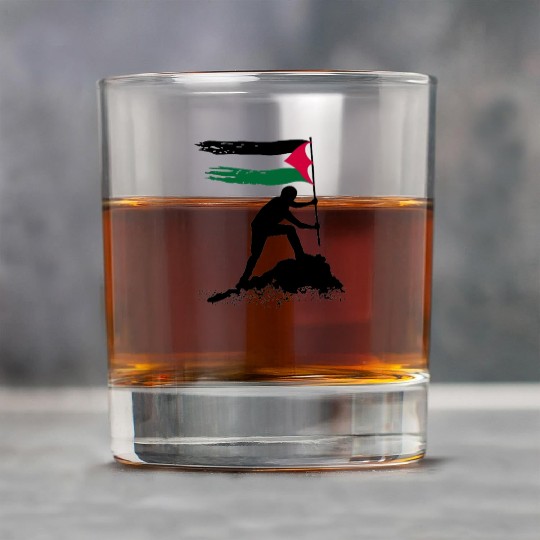 free palestine standing flag silhouette Rock Glasses