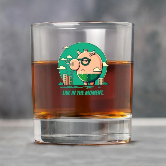 Live in the Moment Pig Rock Glasses