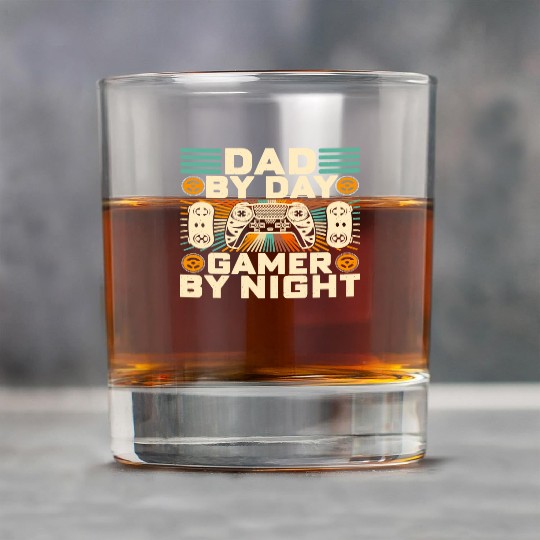 funny Dad by day gamer by night, father's day Rock Glasses