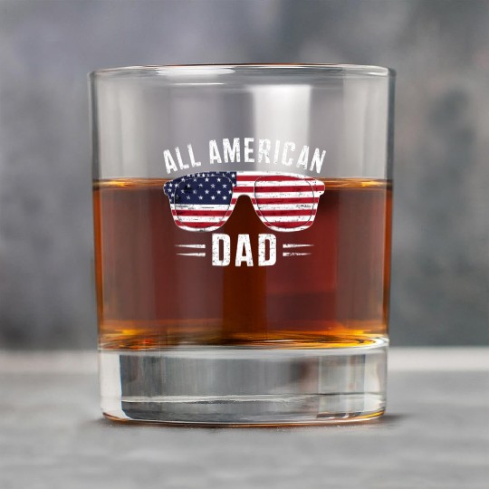 All American Dad 4th Of July Patriotic Pride Rock Glasses
