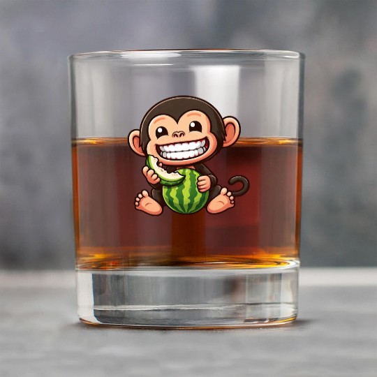 Monkey chimpanzee melon watermelon honeydew melon Rock Glasses