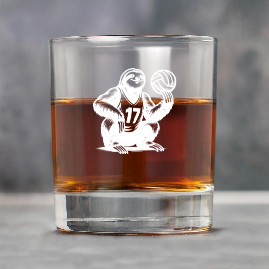 Sloth Volleyball Player Silhouette Sports Rock Glasses