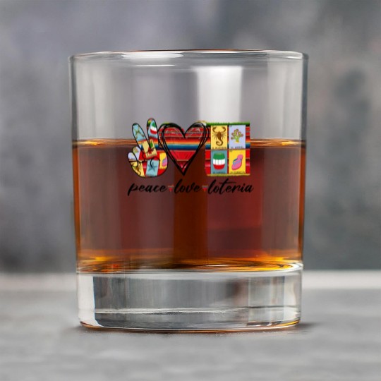 Peace Love Loteria Serape Mexican Bingo Card Rock Glasses