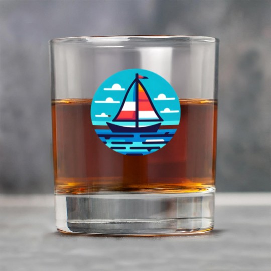 Sailboat on the ocean Rock Glasses