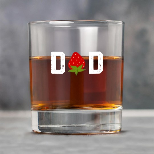 Strawberry Dad Fruit Lover Fruitarian Father's Day Rock Glasses