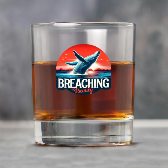 Retro Whale Breaching Ocean Rock Glasses