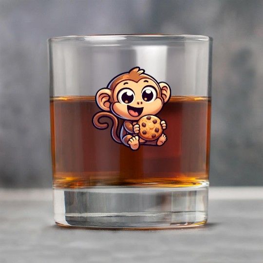 Chimpanzee with Cookie Sweet Treat Rock Glasses