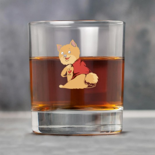 Mothers Day I Love Mom Tattoo Dog Pomeranian Rock Glasses