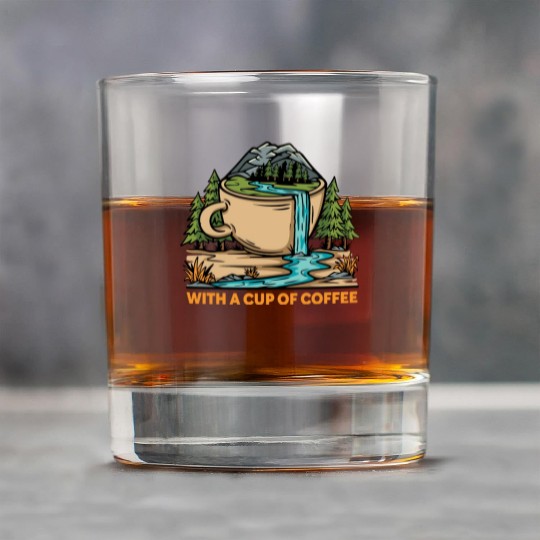 coffe n nature mountains Classic Rock Glasses