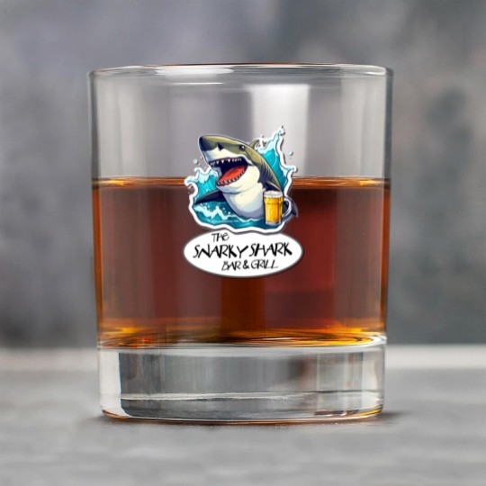 The Snarky Shark Bar & Grill Rock Glasses