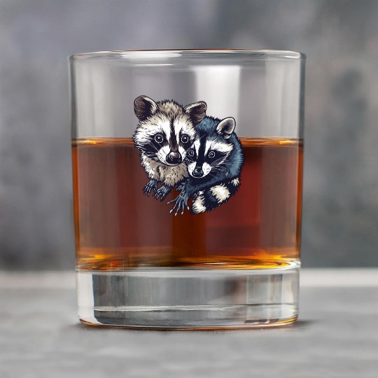 Opossum and raccoon Rock Glasses