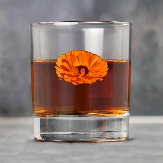 orange flower marigold Rock Glasses