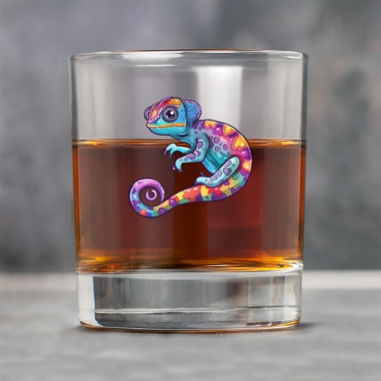Colorful Chameleon Fantasy Creature Rock Glasses