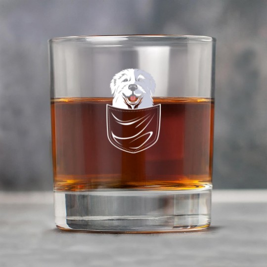 Dog In A Pocket Pet Lover Cute Great Pyrenees Rock Glasses