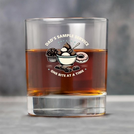 Dad's Sample Service One Bite at a Time Rock Glasses