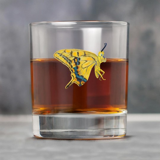 Yellow Old World Swallowtail Butterfly Papilio Rock Glasses