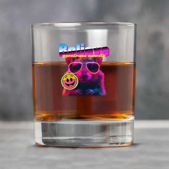 Believe Greatness Awaits Inspirational Rock Glasses