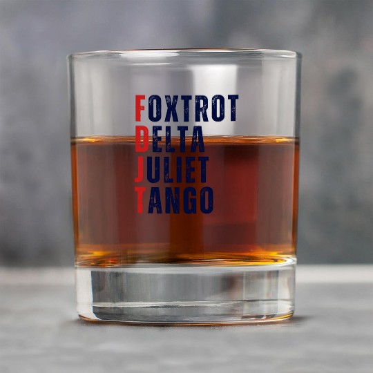 FOXTROT DELTA JULIET TANGO WHITE Rock Glasses