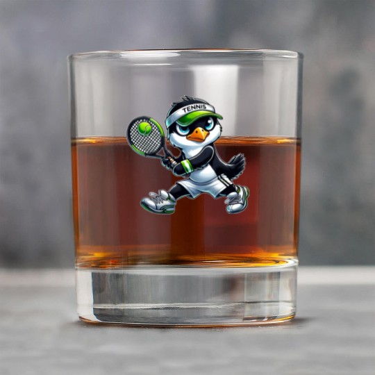 Cute Penguin Tennis Player Cartoon Rock Glasses