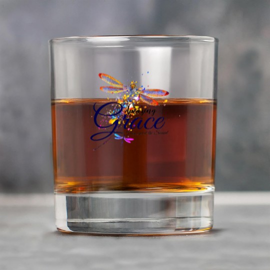 Amazing Grace Dragonfly splatter Rock Glasses