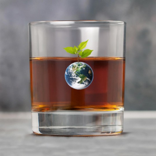 Planet Earth with beautiful freshness growth tree Rock Glasses