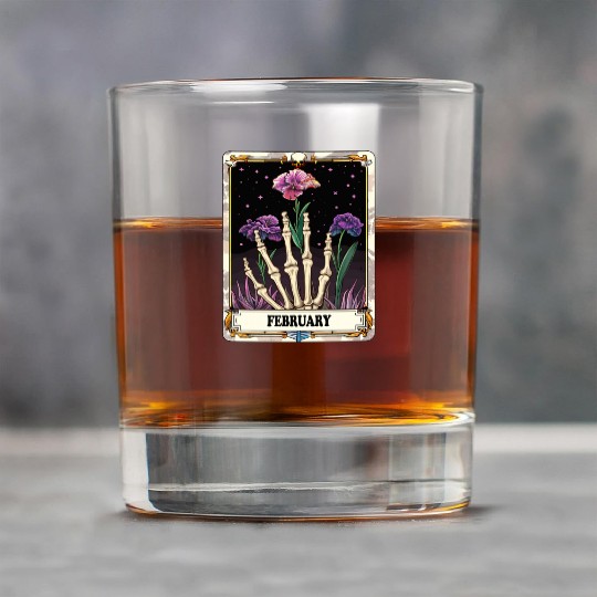 February Gothic Tarot Card - Violet Flower & Skele Rock Glasses