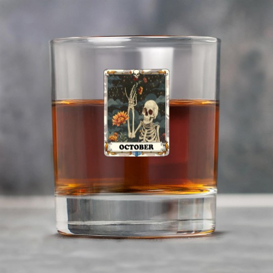 October Gothic Tarot Card - Marigold Flower & Skel Rock Glasses