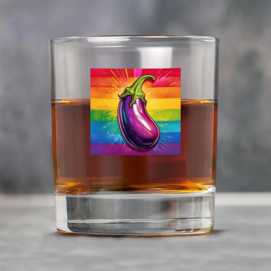 LGBTQ Eggplant Rock Glasses