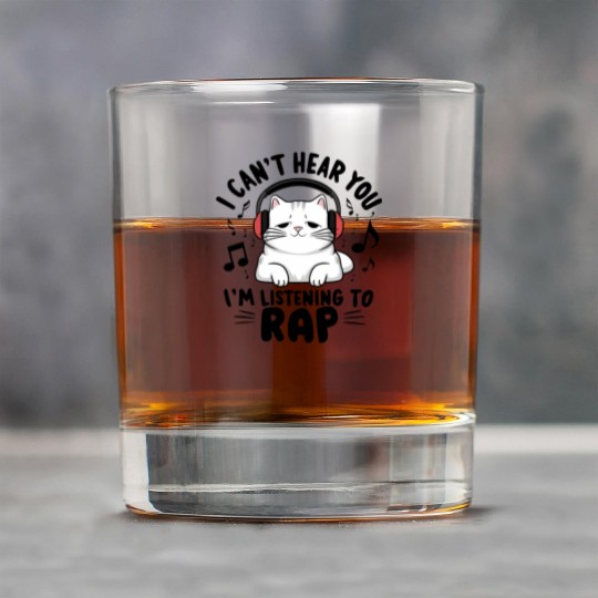 Cute Cat I Can't Hear You I'm Listening To Rap Rock Glasses