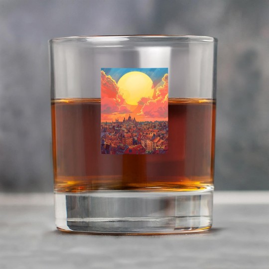 Sunset in Dublin Ireland Rock Glasses