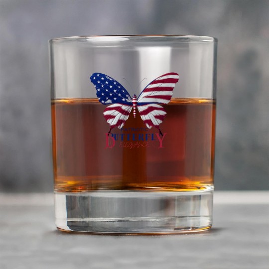 PATRIOTIC butterfly elegance Rock Glasses