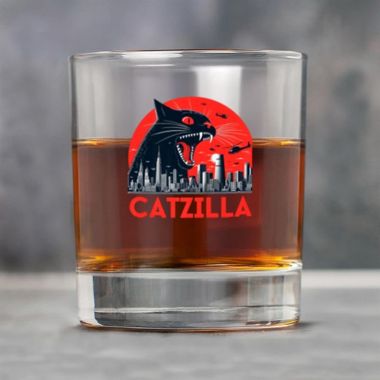 Catzilla Cat Japanese Premium Rock Glasses