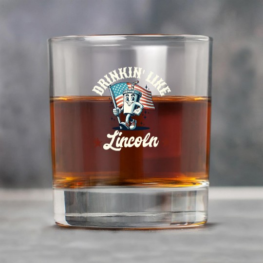 Drinkin' Like Lincoln 4th Of July Memorial Day Rock Glasses