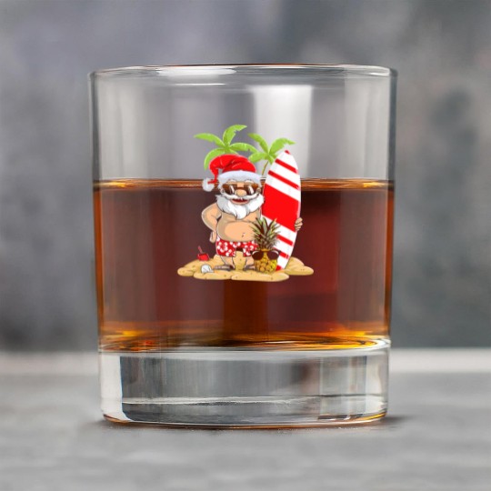 Santa Funny Christmas In July Rock Glasses